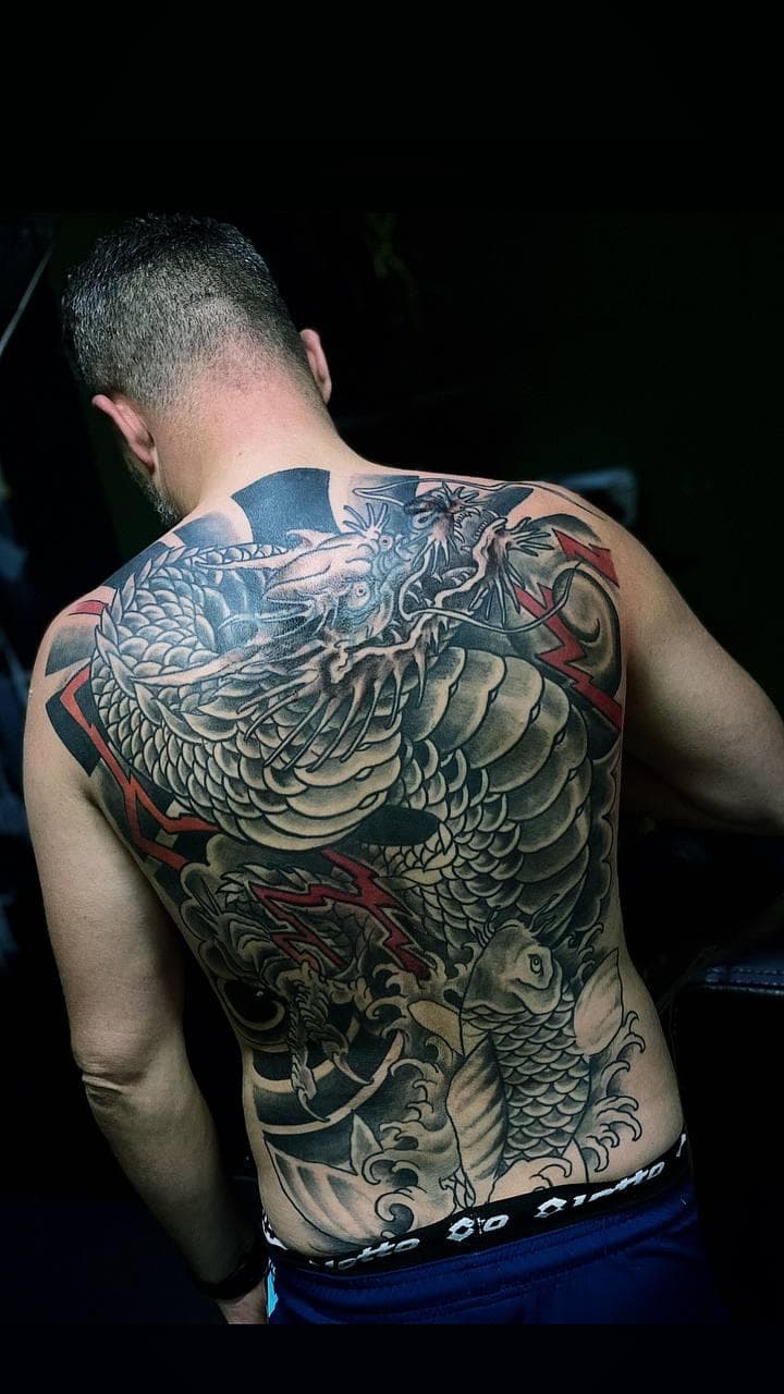 Cover-up volle rug draak