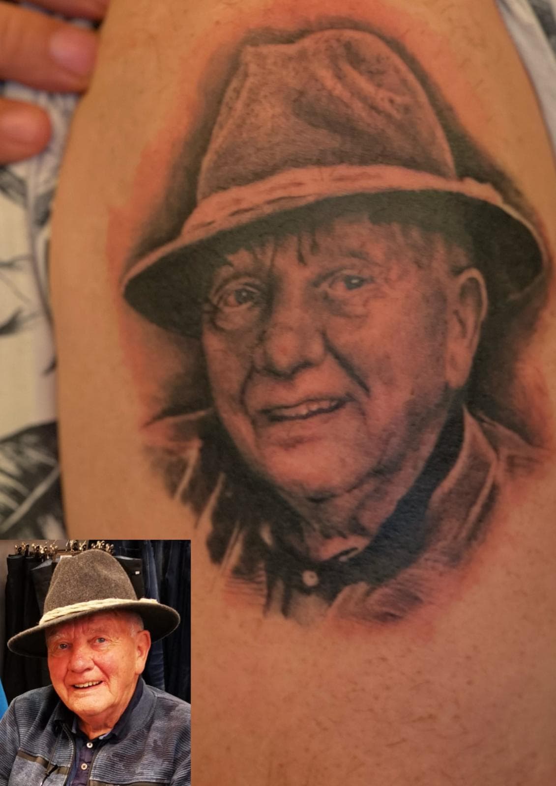 Realistisch portret oudere man met hoed